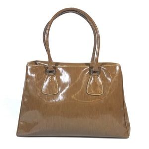 Authentic Prada Vintage Vernice Leather Trapezoid Satchel